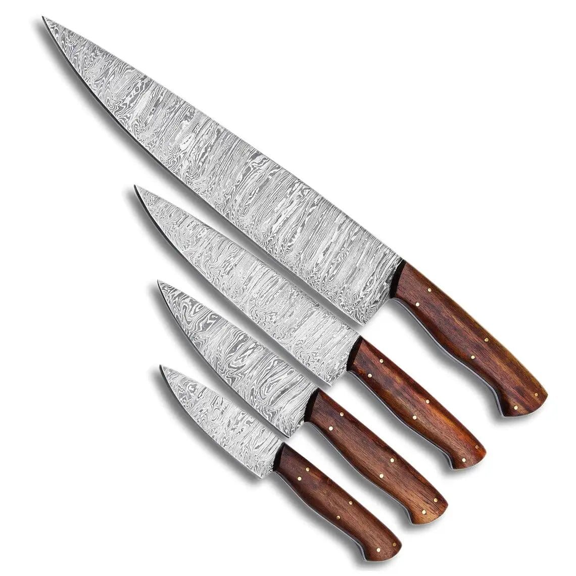 DAMASCUS KITCHEN CHEF KNIVES SET | 8 Inch | Walnut Wood | Kitchen Knives Set