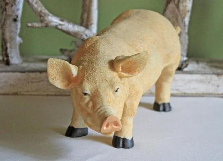 Vintage Ceramic Bunny | Beige Glaze | Spring Decor | 5 By 3 By 5 Inches