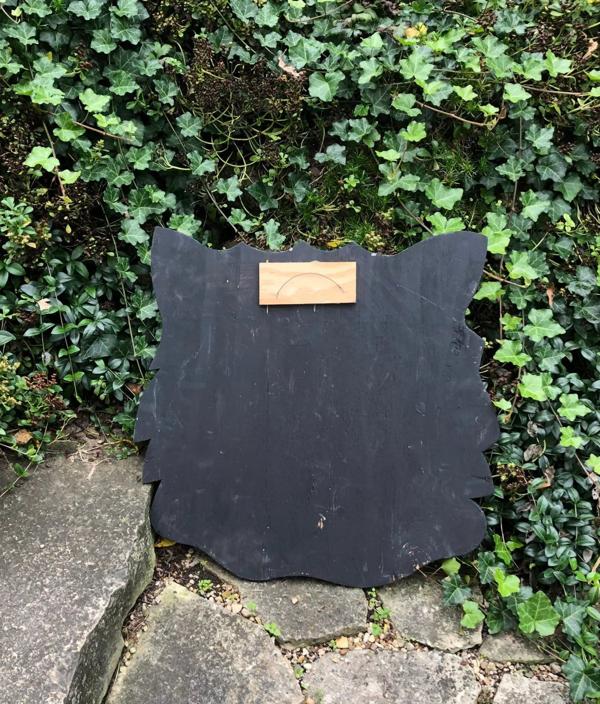 Sign on Wooden Black Cat Cutout Reading Happy Halloween | Collectible Vintage | Pre-Owned Piece | Collectors & Hosts