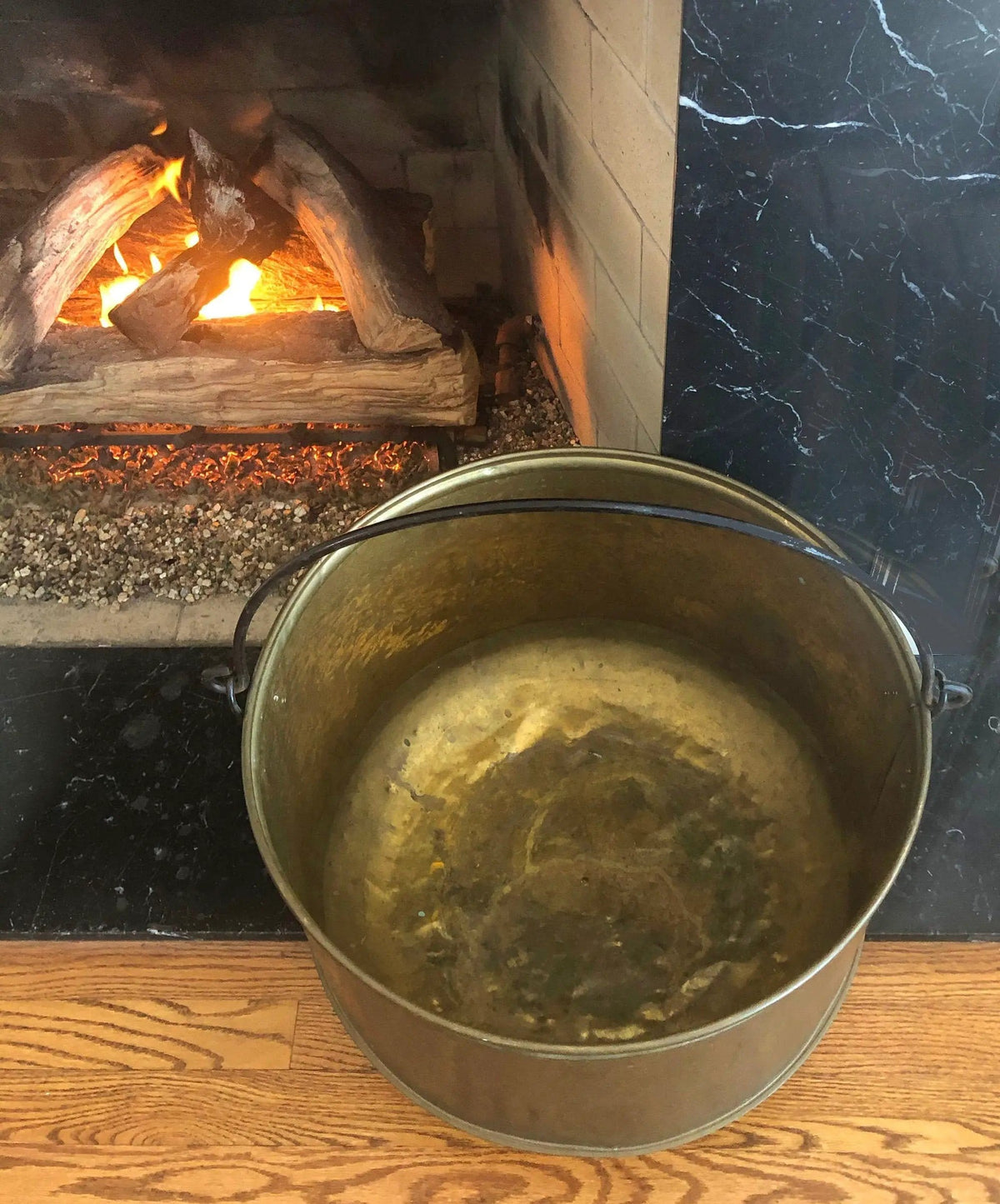 Extra Large Hand Pounded Copper Blackened Cauldron | Antique Hand Hammered Oval Scuttle for Wood Toys or Storage | Rustic Home Decor | Collectors & Hosts