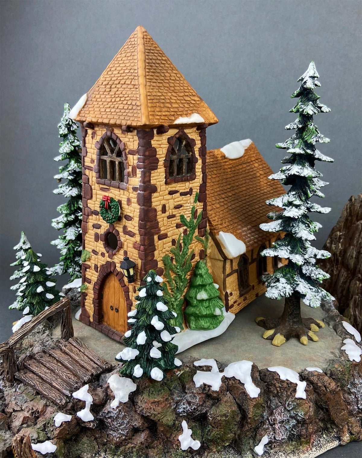 Vintage Blenham Street Bank & 2 Policeman Figurines by Department 56 | Illuminated Christmas Village House | Dickens Village | Collectors & Hosts