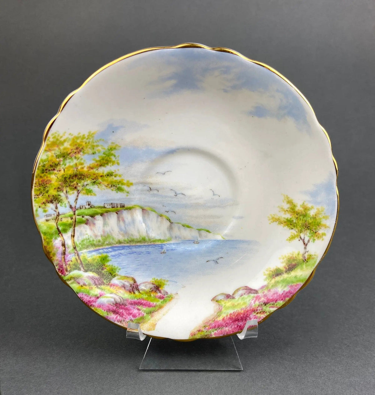 Tea Cup And Saucer | Royal Vale | English Cottage Garden | Plum Pattern