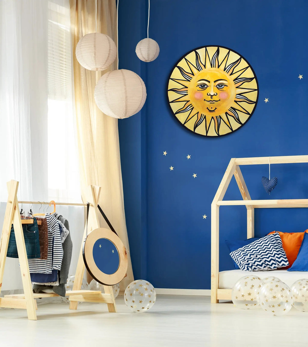 Sun Wall Art | Laser Cut Wood | Ready To Hang | 20 Inch