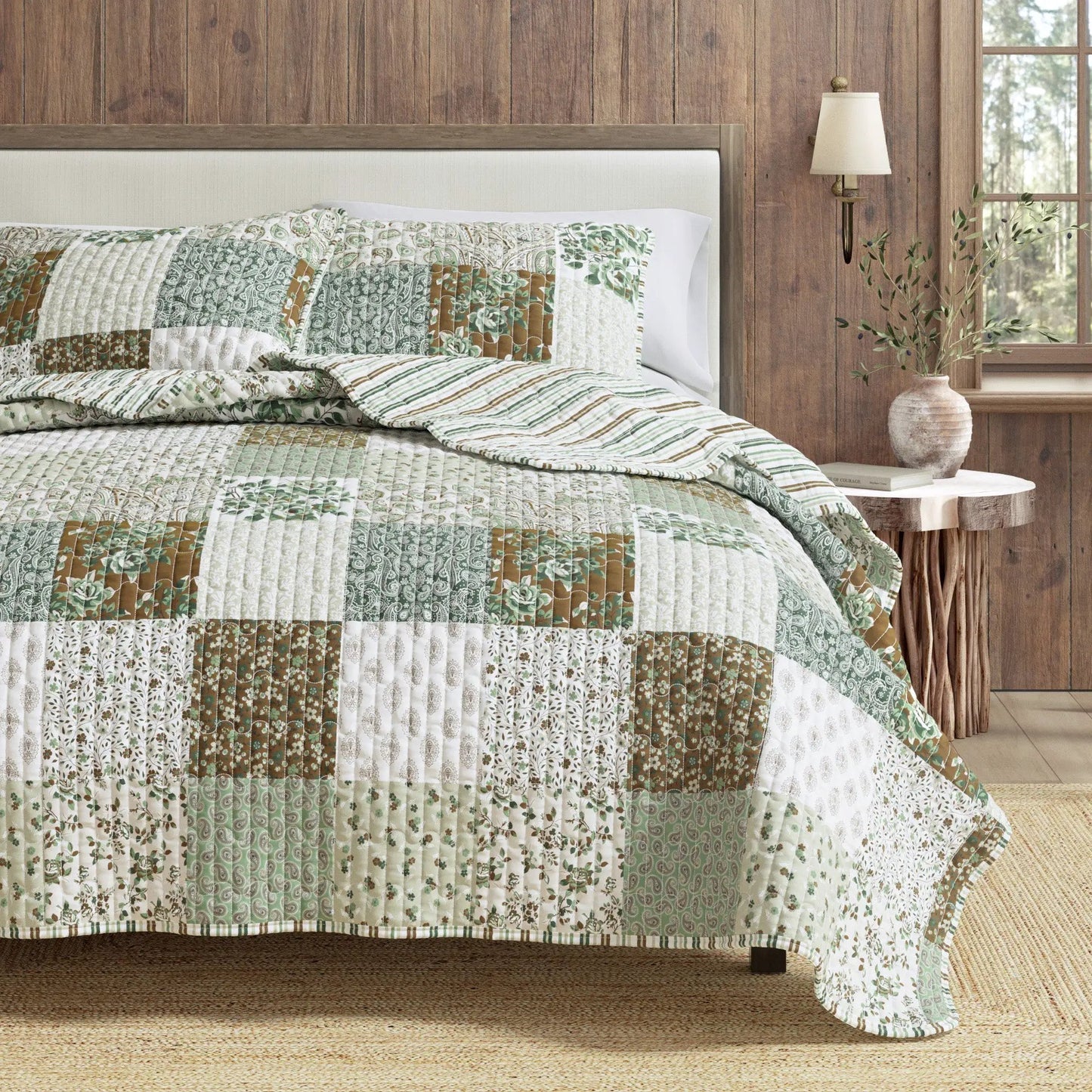 Floral Patchwork Quilt Set - Damia Collection from PriceLows™