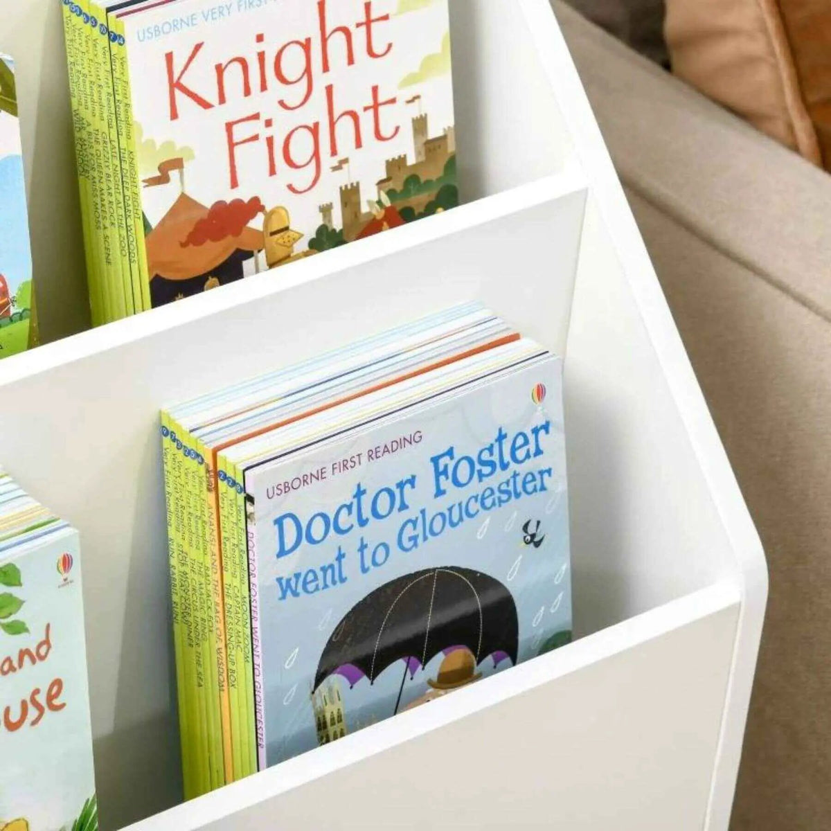 Kids Bookcase | Multi Shelf | Rolling Storage Drawer | White