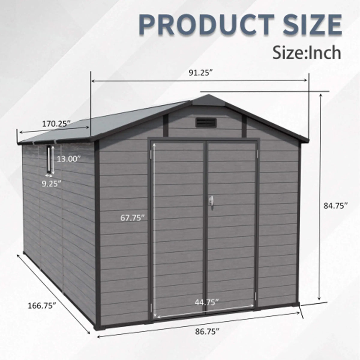 Resin Outdoor Storage Shed | Large Lockable Plastic Design | Window And Floor | Weather-Resistant Build