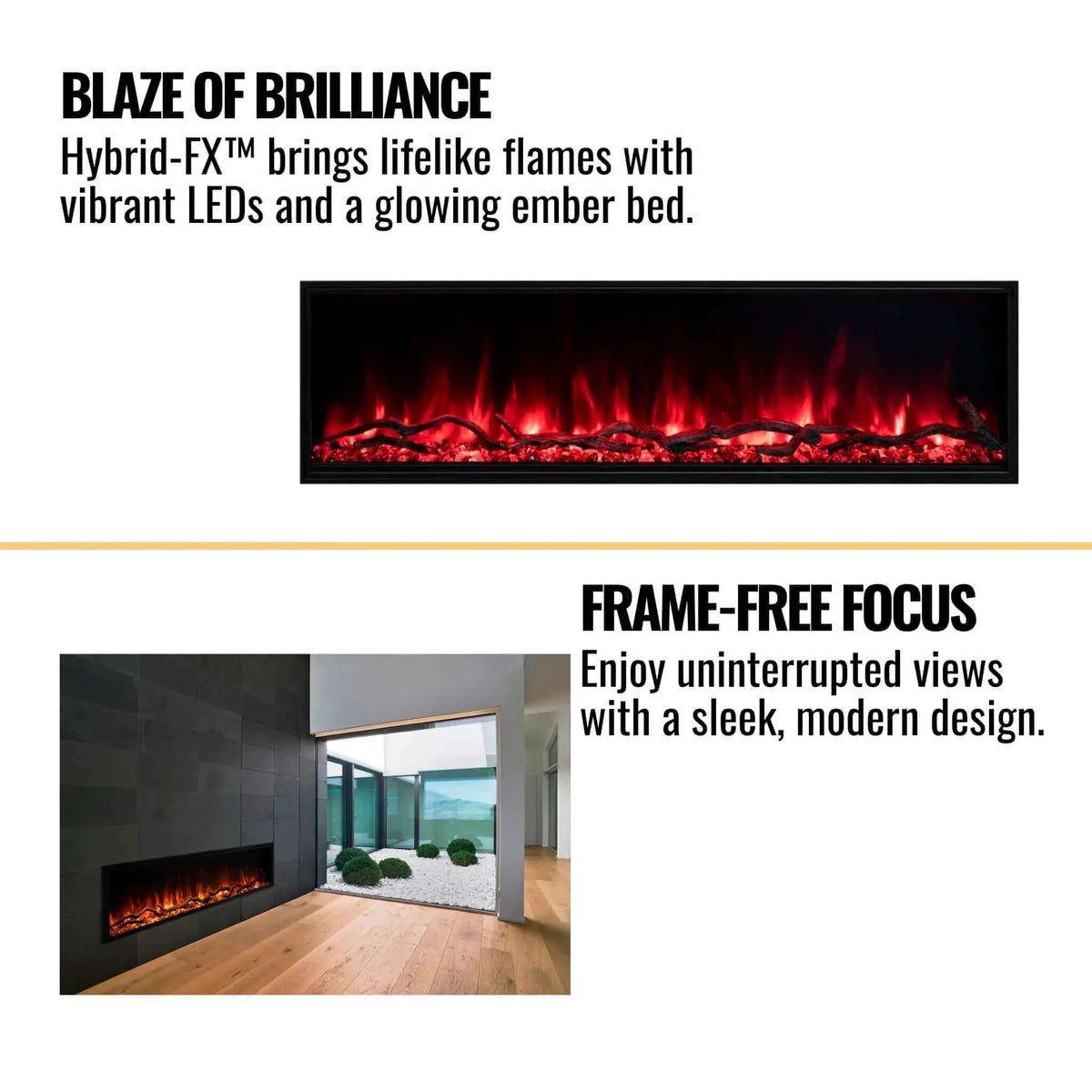 Modern Flames Landscape Pro Slim 56 Inch Built In Electric Fireplace With Wifi | 56 Inch | Ceramic | Living Room