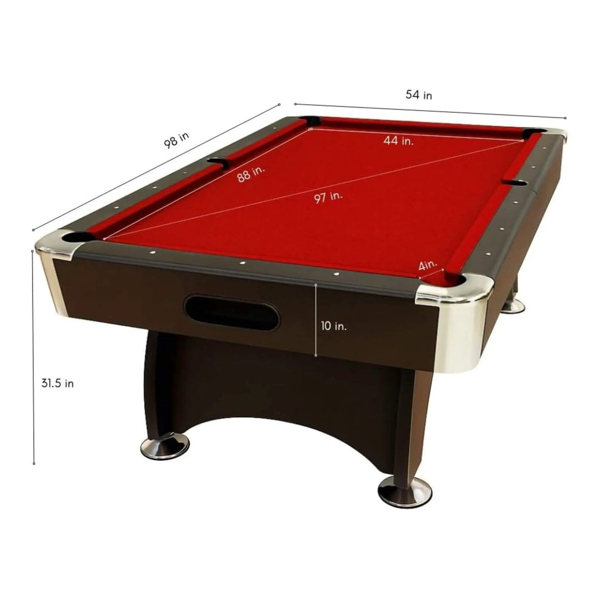 8FT Modern Red Felt Billiard Pool Table With Automatic Ball Return And Accessories | 8 ft | Game Table | Home