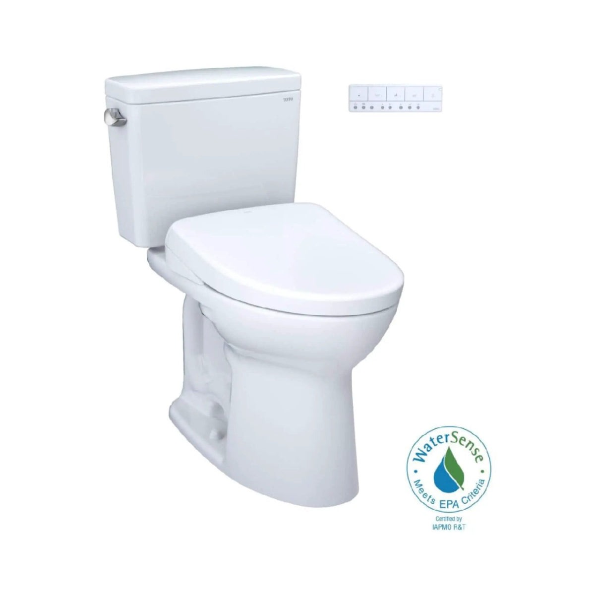 TOTO Drake Two-Piece Toilet | 1.28 GPF Elongated | WASHLET S7 Heated Bidet Seat | EWater+