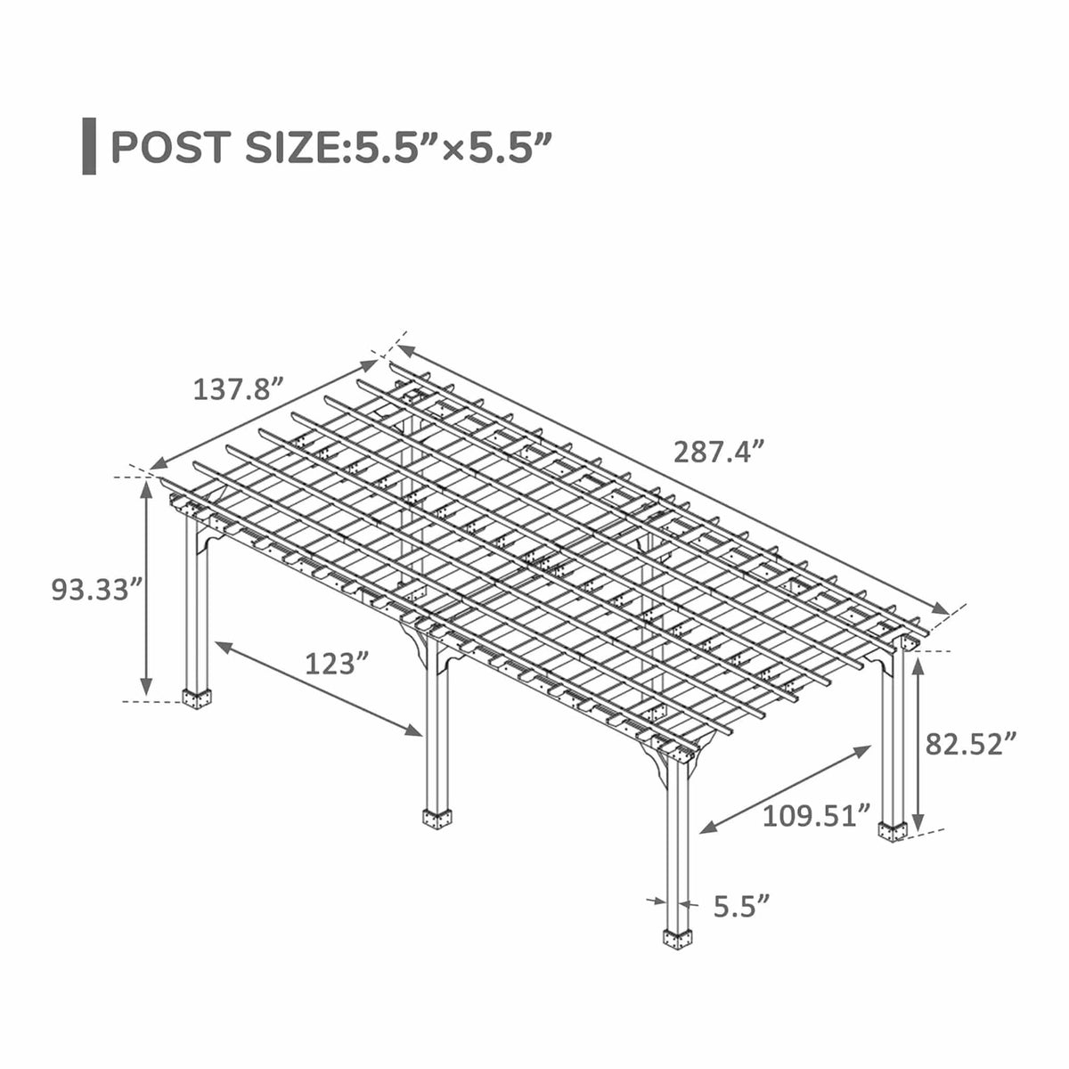 Premium Outdoor Cedar Wood Pergola With Slatted Roof | Wood | Outdoor Living Use | Outdoor Living