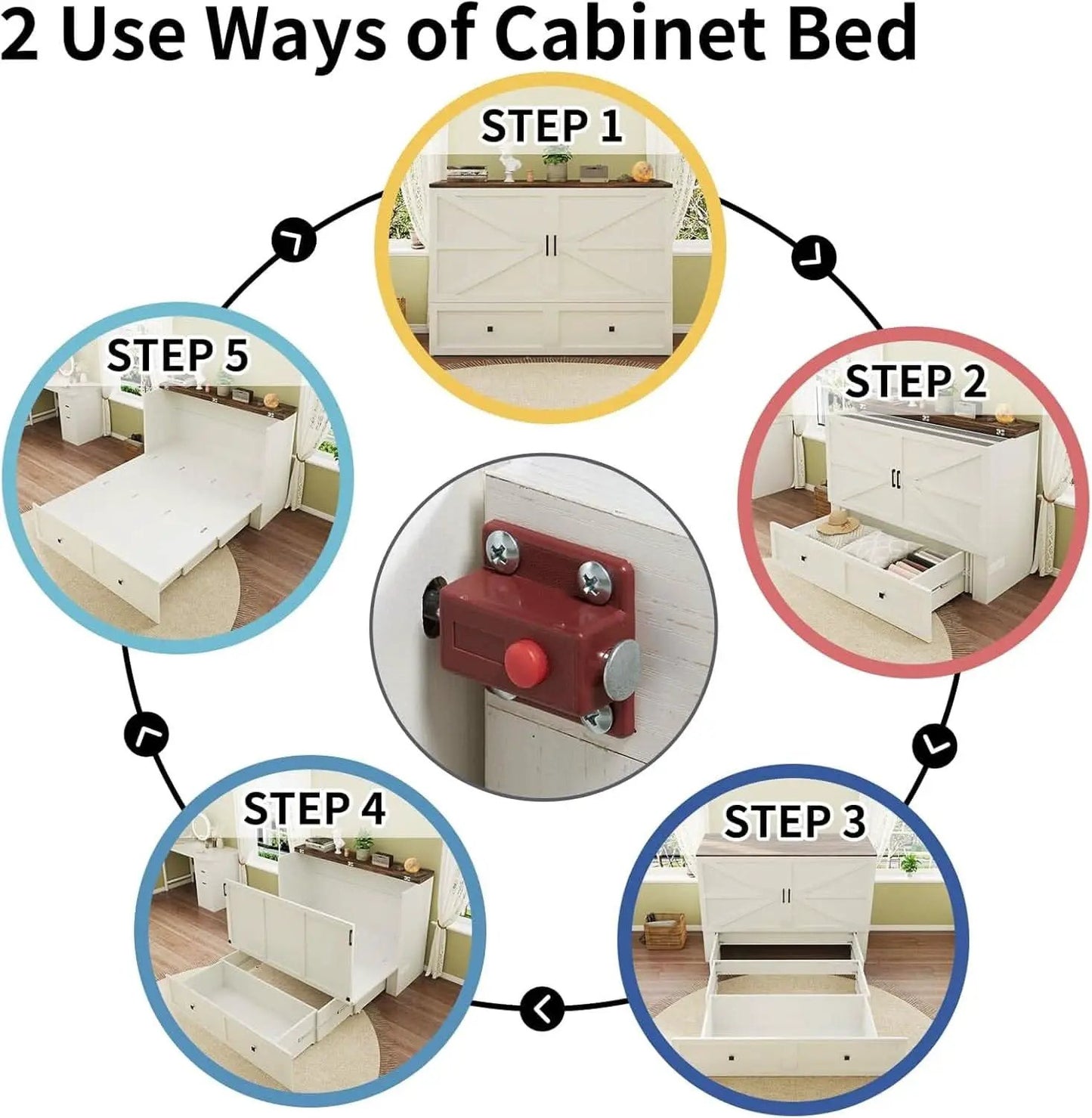 Murphy Bed Cabinet With Charging Station Queen Size from PriceLows™