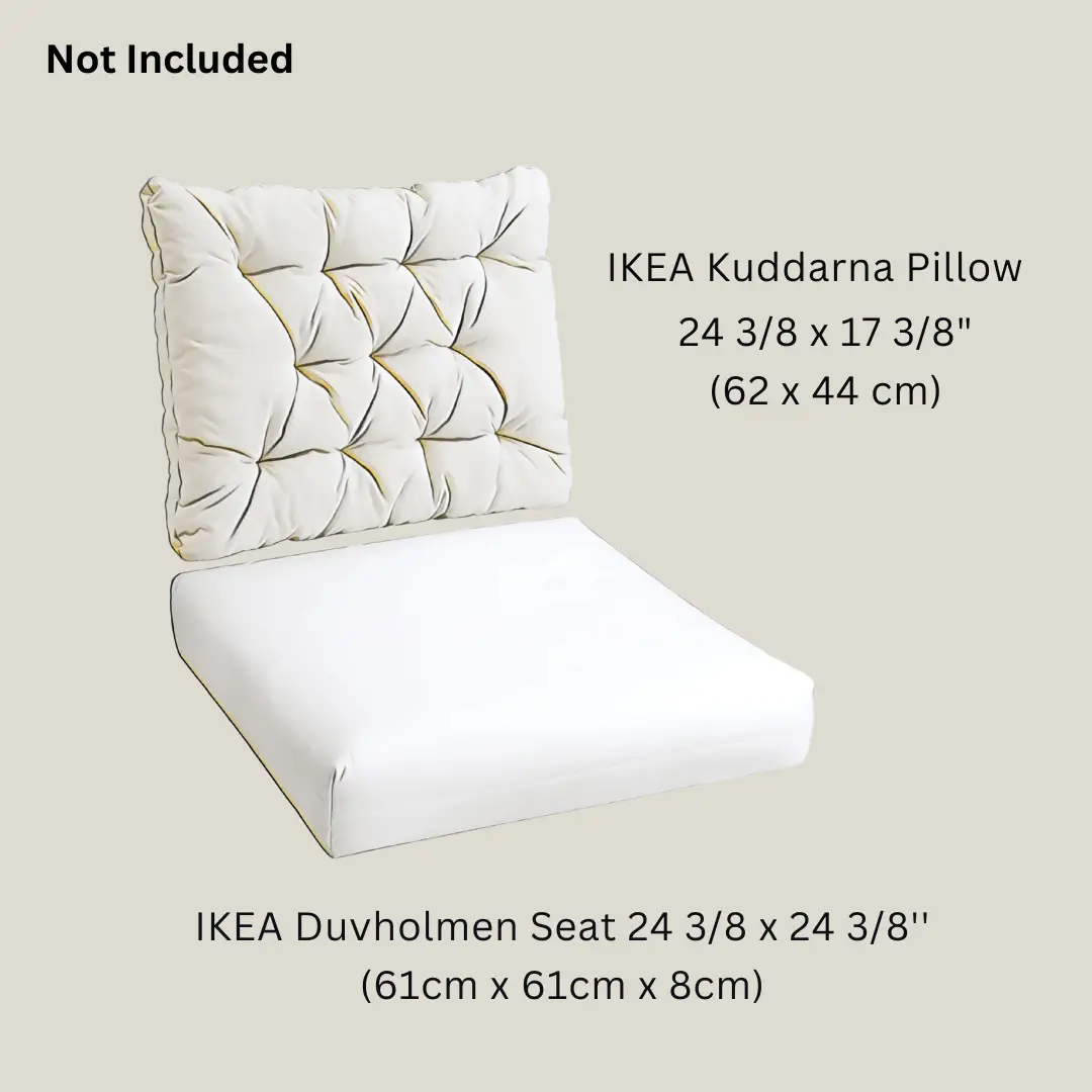 Navy Green Banana Leaf Outdoor Slip Covers, Compatible with IKEA Duvholmen Kuddarna from PriceLows™