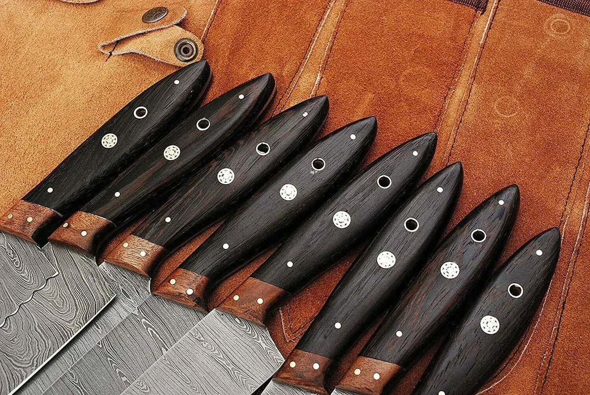 DAMASCUS KITCHEN CHEF KNIVES SET (Style 2) | 8.5 Inch | Rose Wood | Kitchen Knives Set