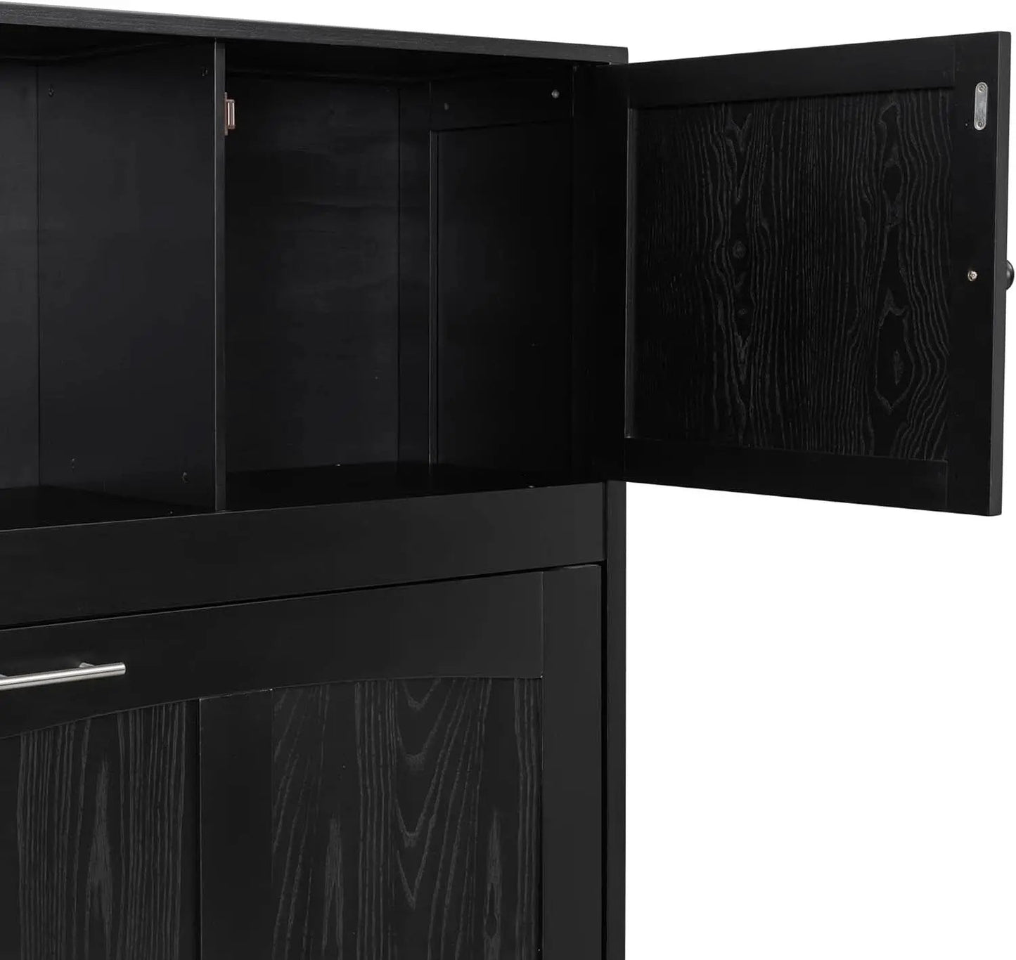 Full Size Murphy Cabinet Bed With Storage Shelf Black from PriceLows™