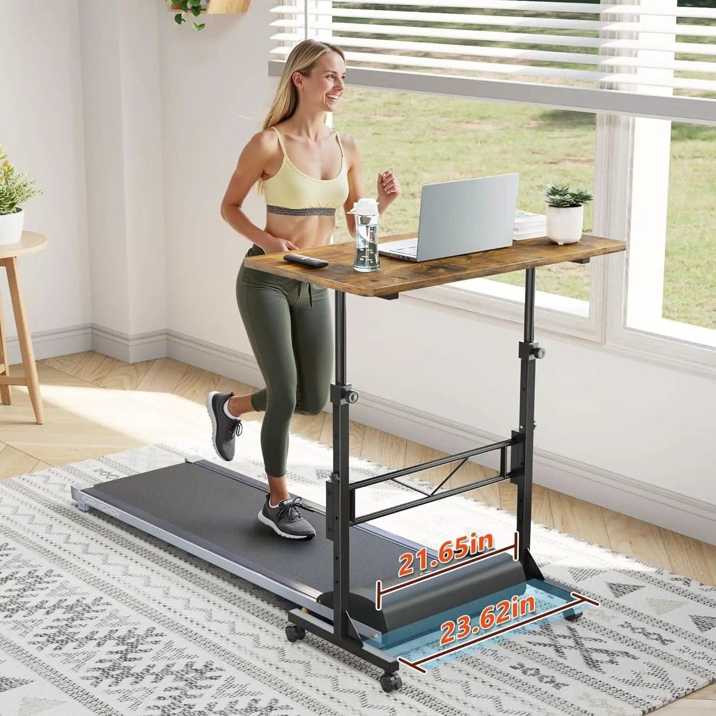 32 Inch Adjustable Standing Desk On Wheels For Home Office from PriceLows™