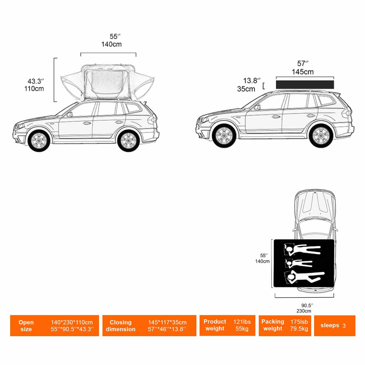 Naturnest Andromeda Green Soft Shell Rooftop Tent With Large Panoramic Skylight | Home Use | Everyday Use | Home