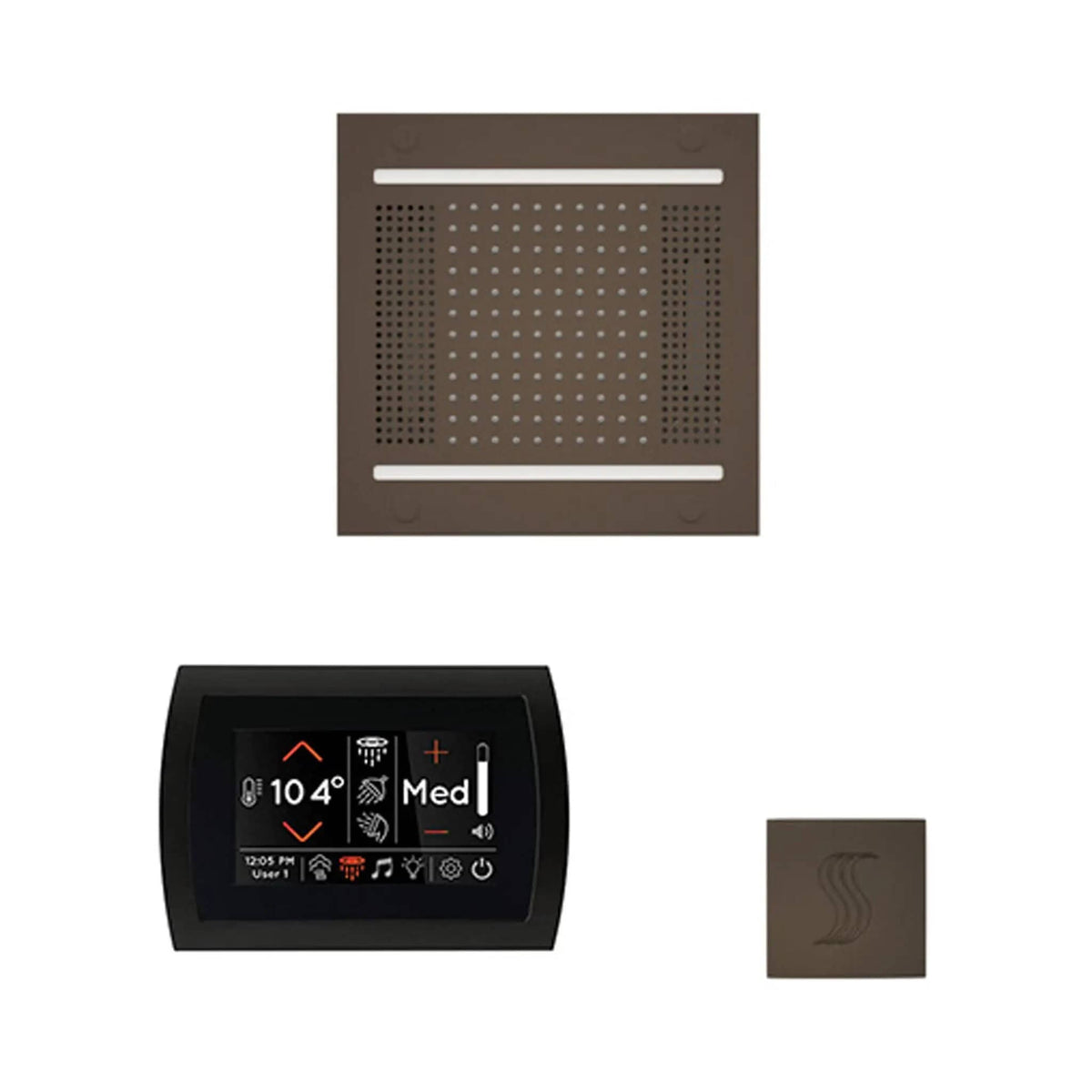 ThermaSol SignaTouch 5-Inch Display Steam Control Package With HydroVive Rainhead | 5 Inch | Crystal | Steam Shower