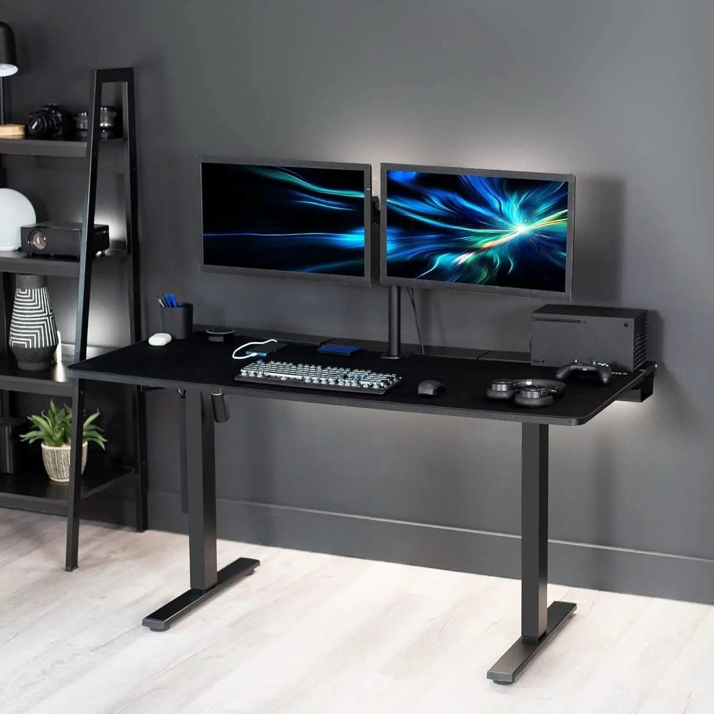 Universal 60 X 30 Inch Black Desk Top With Cable Management from PriceLows™
