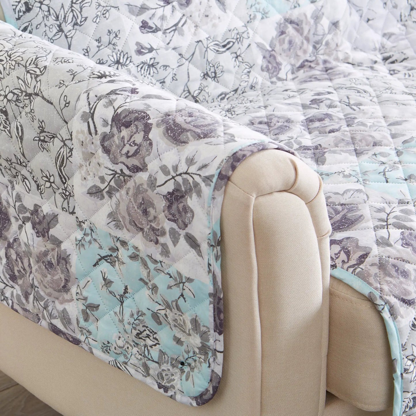 Reversible Floral Patchwork Furniture Protector - Maribel Collection from PriceLows™