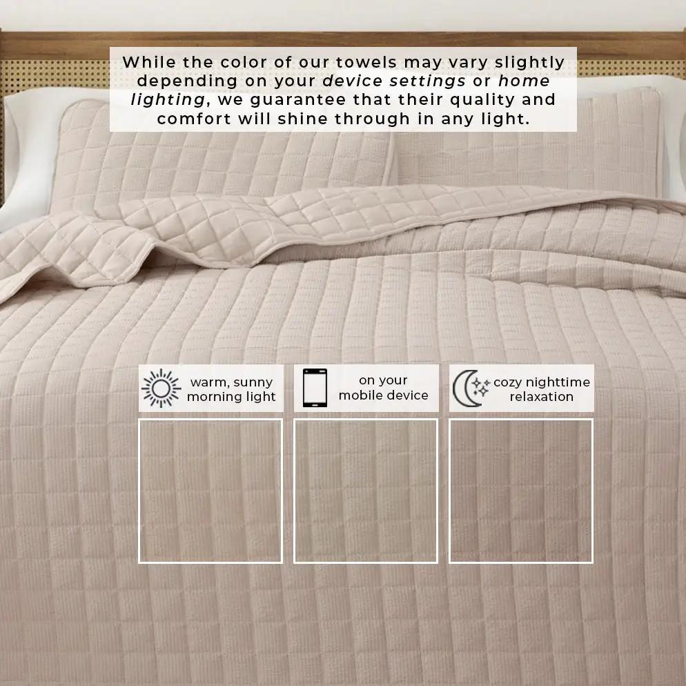Box-Stitched Seersucker Quilt Set - Seersucker Collection from PriceLows™
