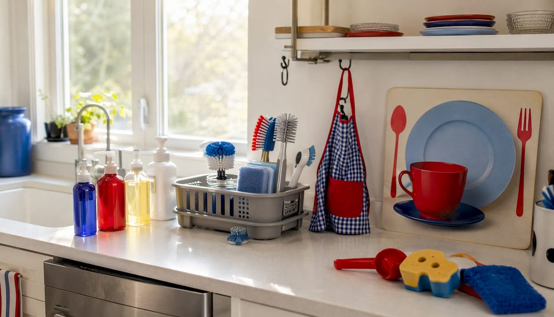 Child-friendly kitchen hygiene cleaning tools