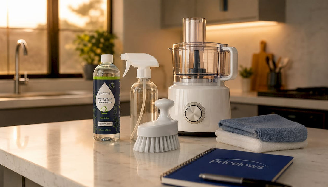 Compact multipurpose kitchen products on countertop