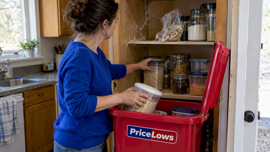 Pantry shelf during moth cleanup