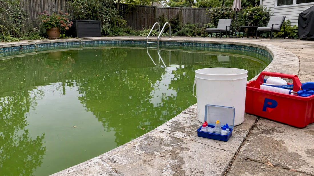 Green pool water awaiting diagnosis