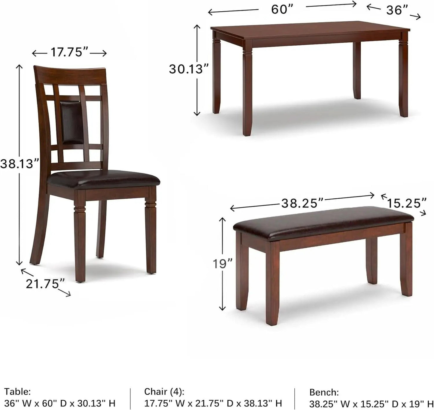 Brown Contemporary Engineered Wood Dining Table Set from PriceLows™