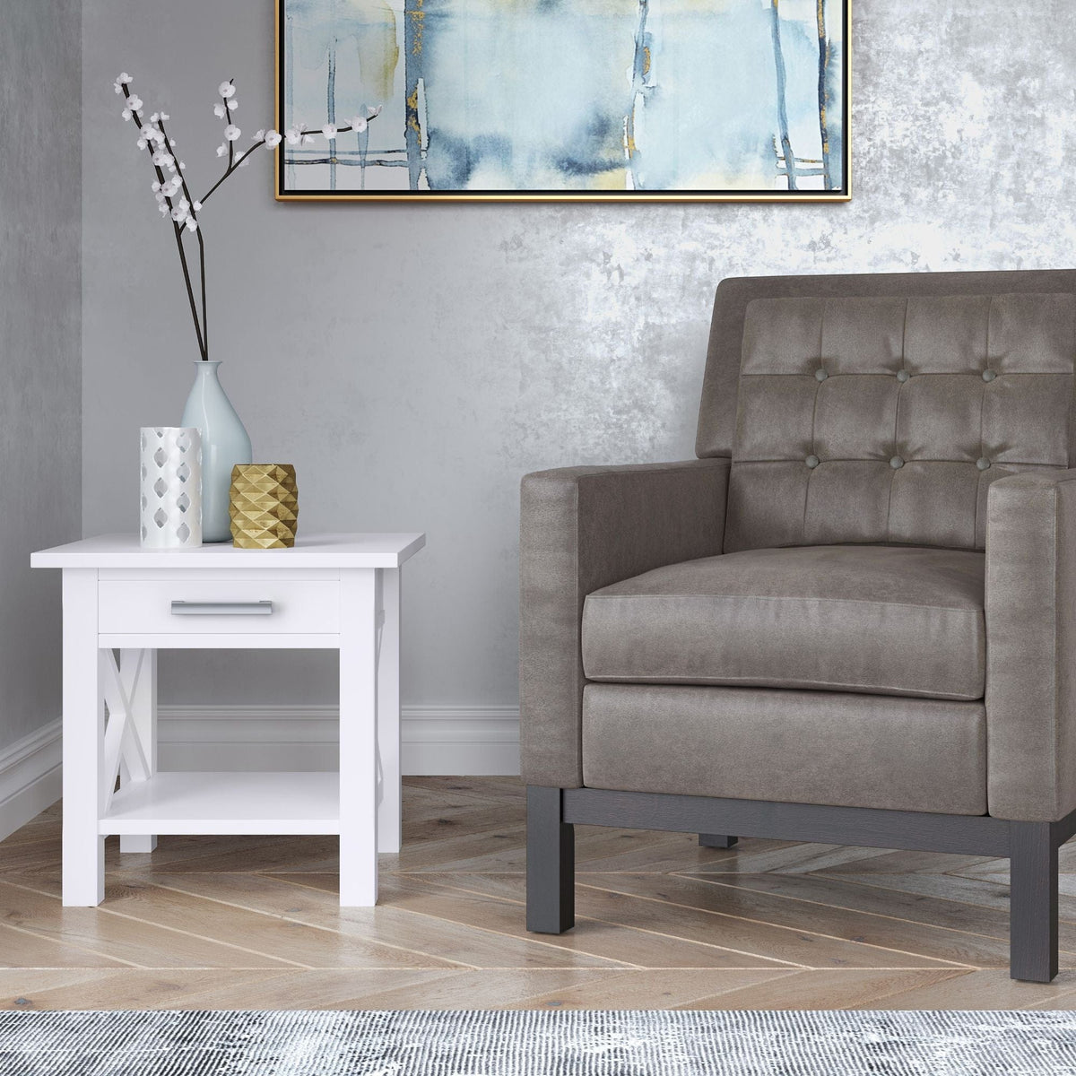 Kitchener Handcrafted Table | 6 Pieces | Solid Wood & Metal | Living Room