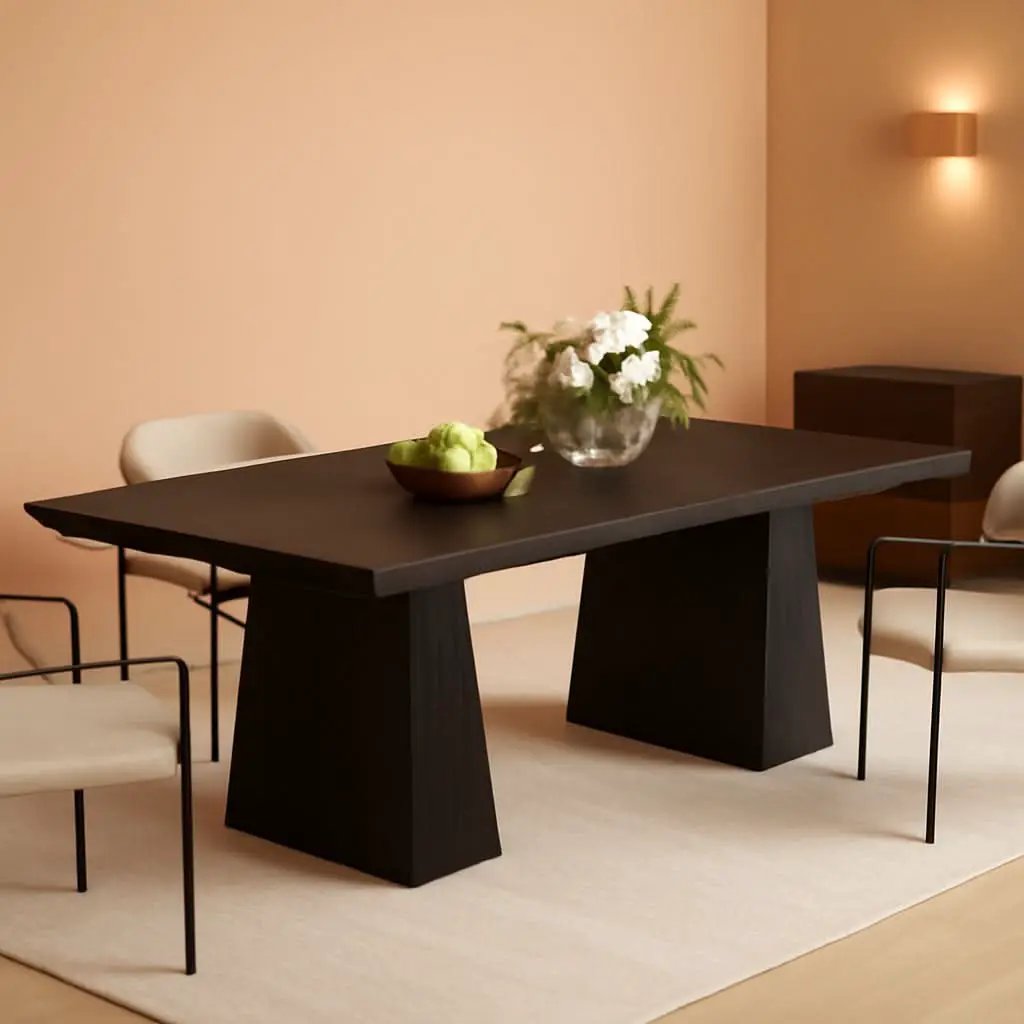 63-Inch Black Dining Table For 4 To 6 Guests For Kitchen And Dining from PriceLows™