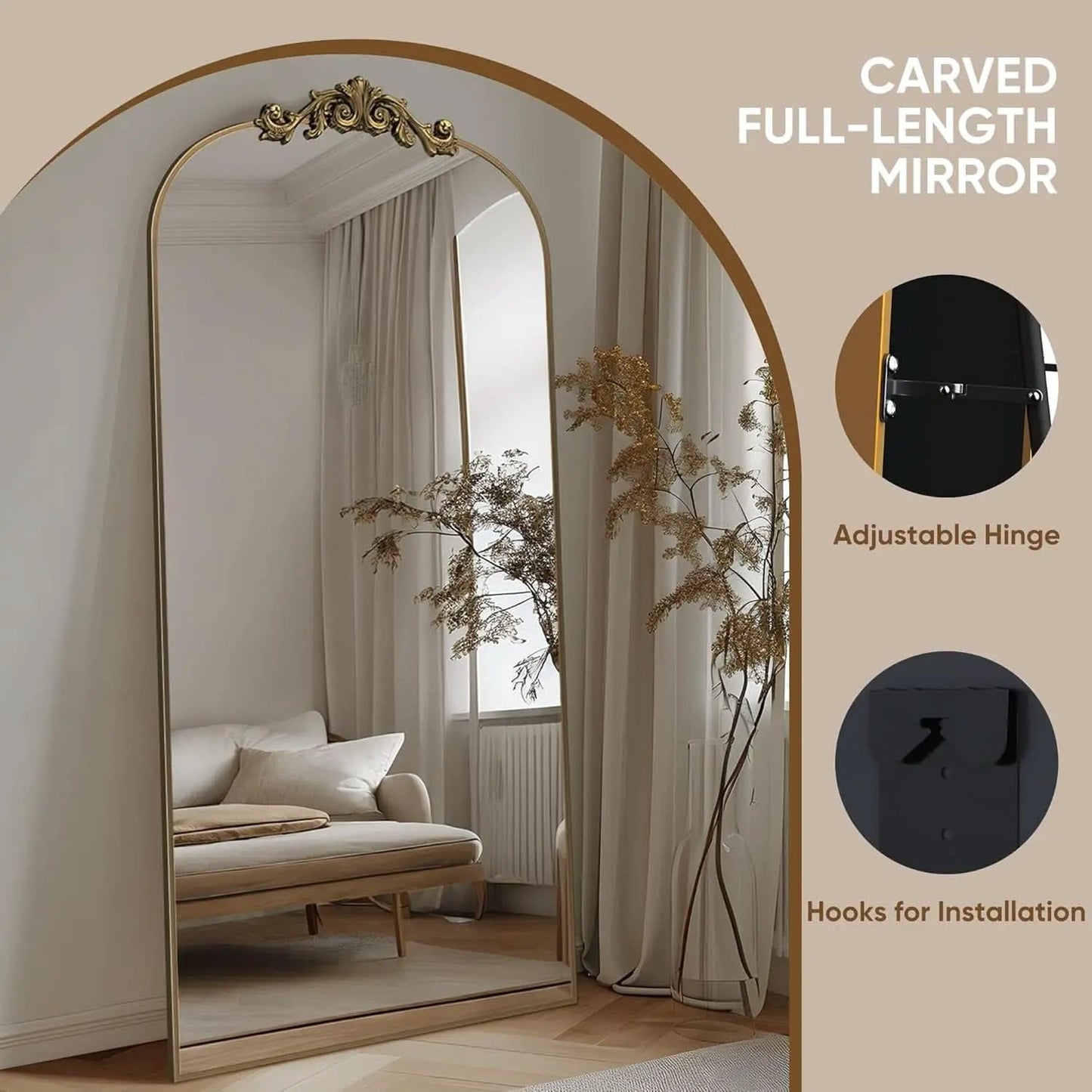 Full Length Floor Mirror 71x28 Inch Bronze For Bedroom from PriceLows™