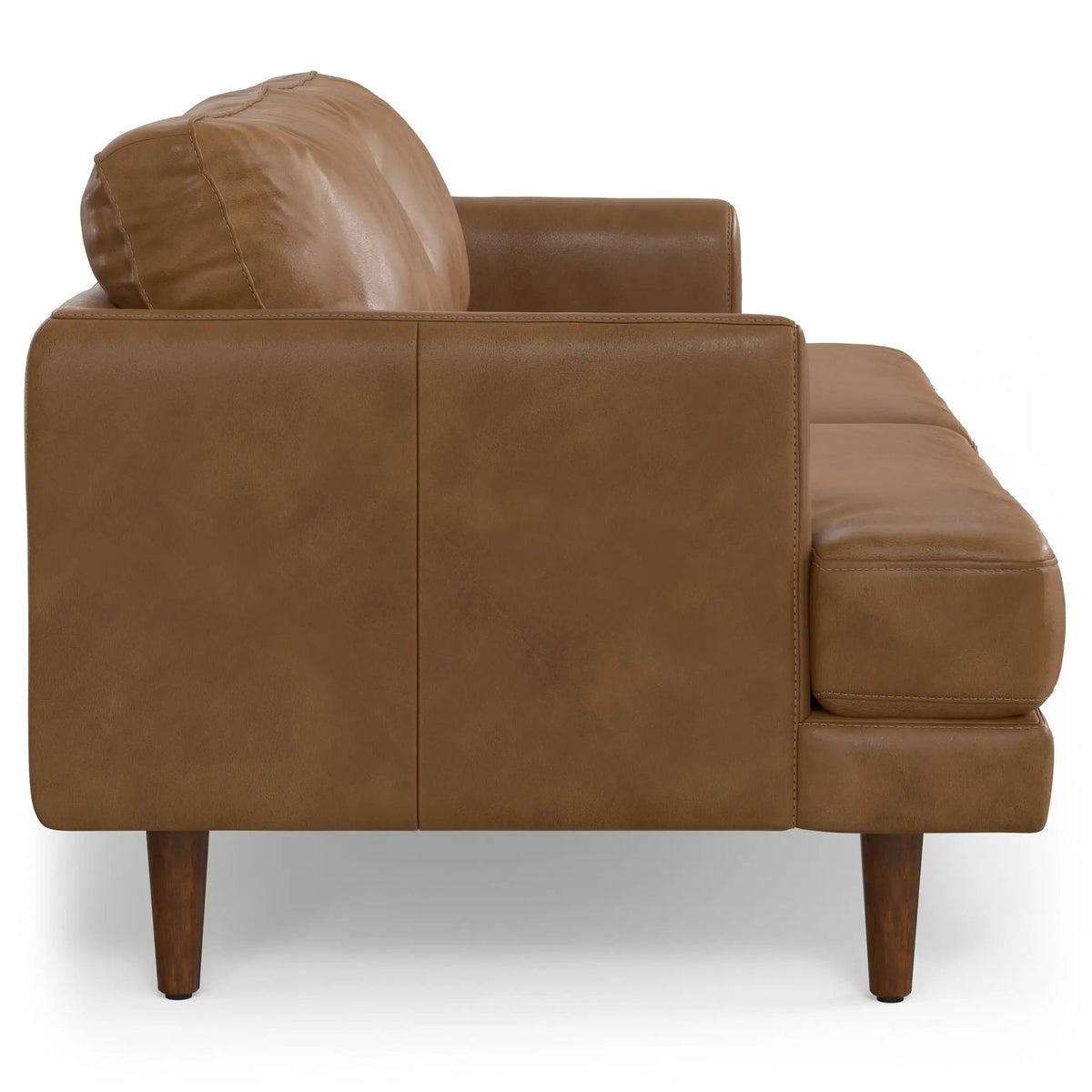 Livingston Upholstered Sofa | Genuine Aniline Leather | 7 Inch Thick Cushions | 76 Inch Length