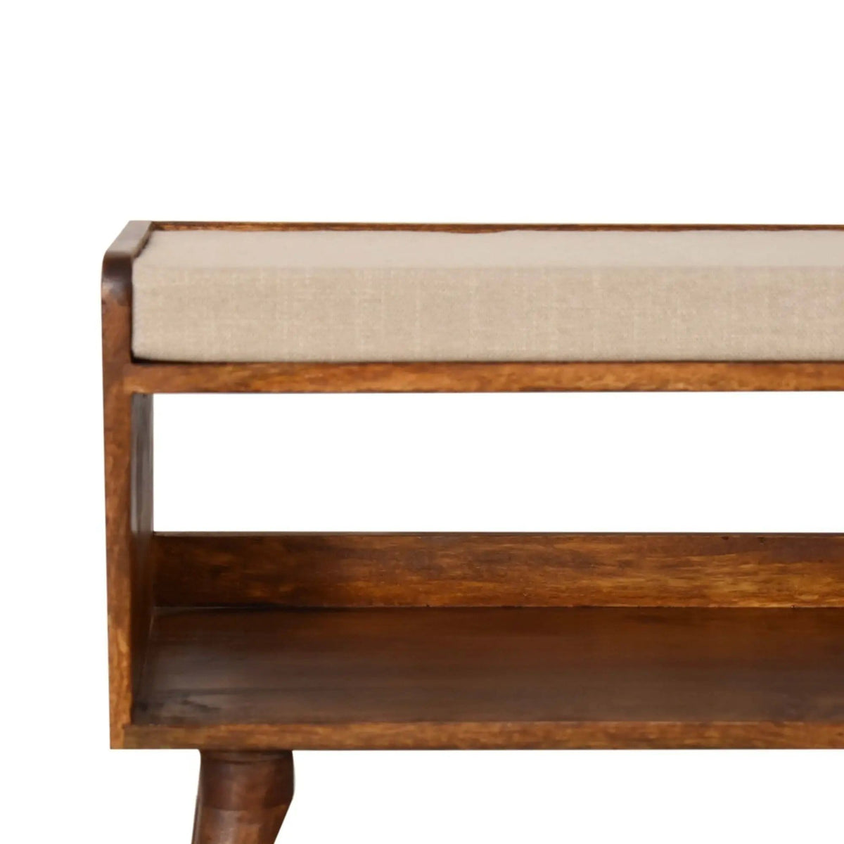 Solid Wood Bench With Upholstered Sea | 3 Pieces | Mango Wood | Home
