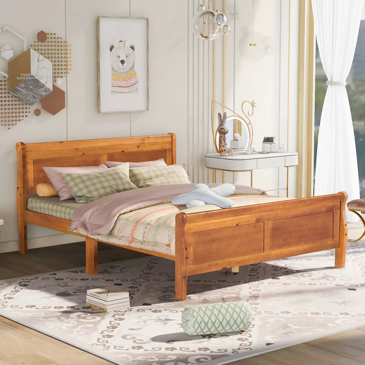 Wood Platform Bed Frame | Headboard Footboard | Wood Slat Support