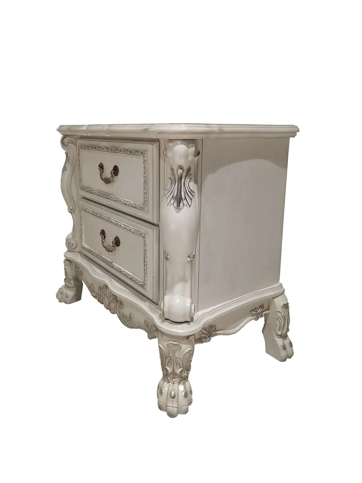 Dresden II Nightstand | 20 x 32 x 31 in | Metal & Wood | White