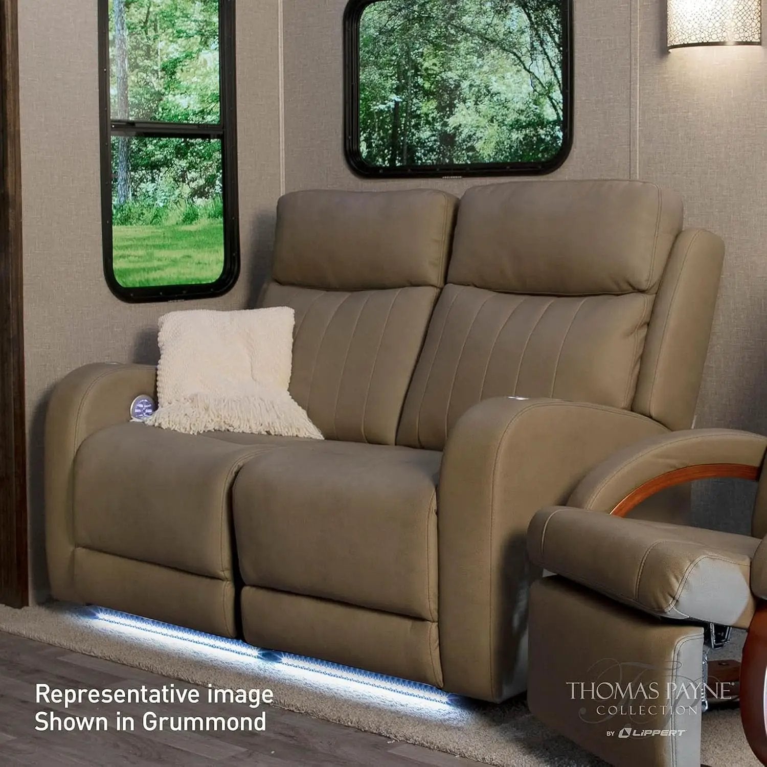 Rv Power Recliner With Massage Left Hand Polyhyde Fabric from PriceLows™