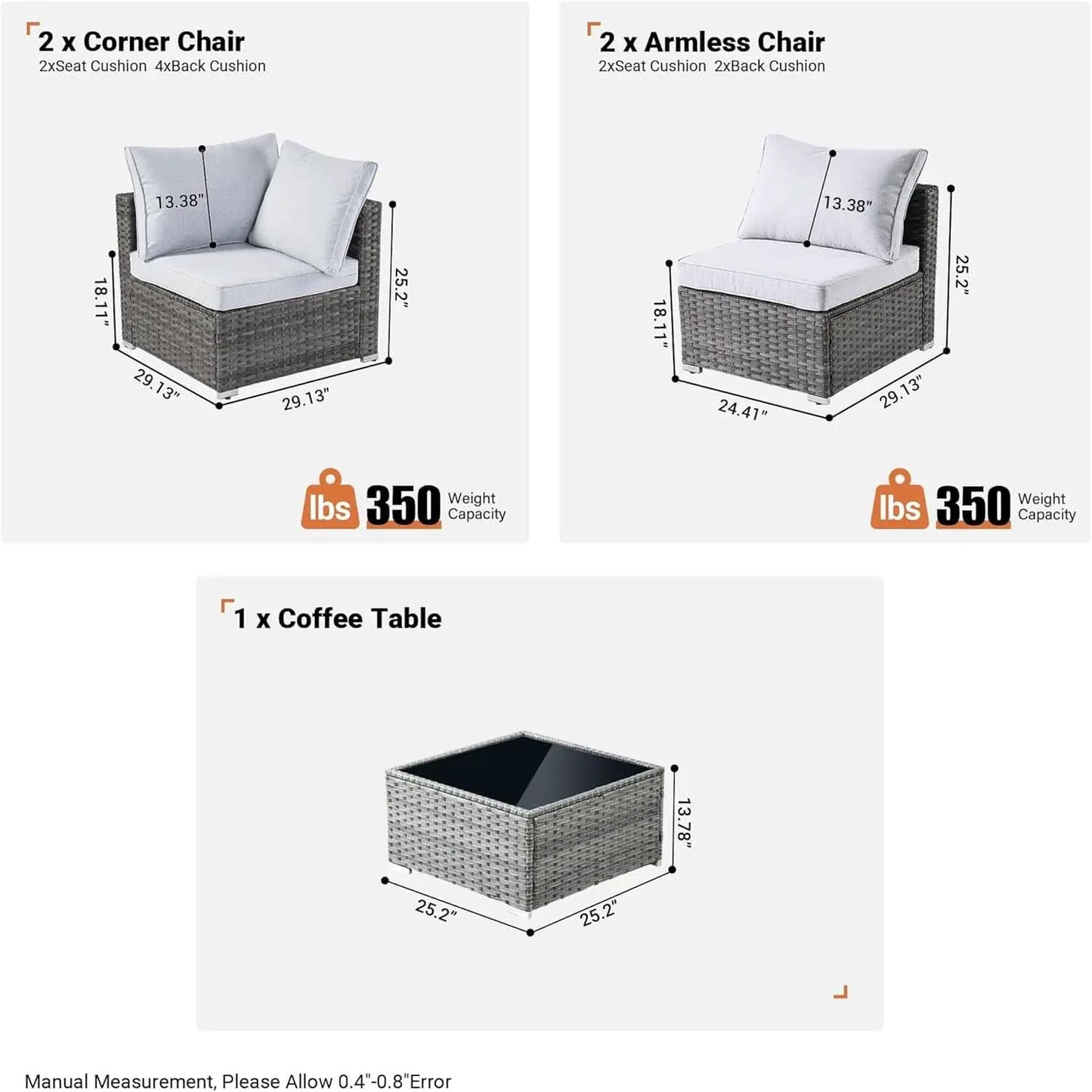 Outdoor Seven Piece Conversation Set with Coffee Table from PriceLows™