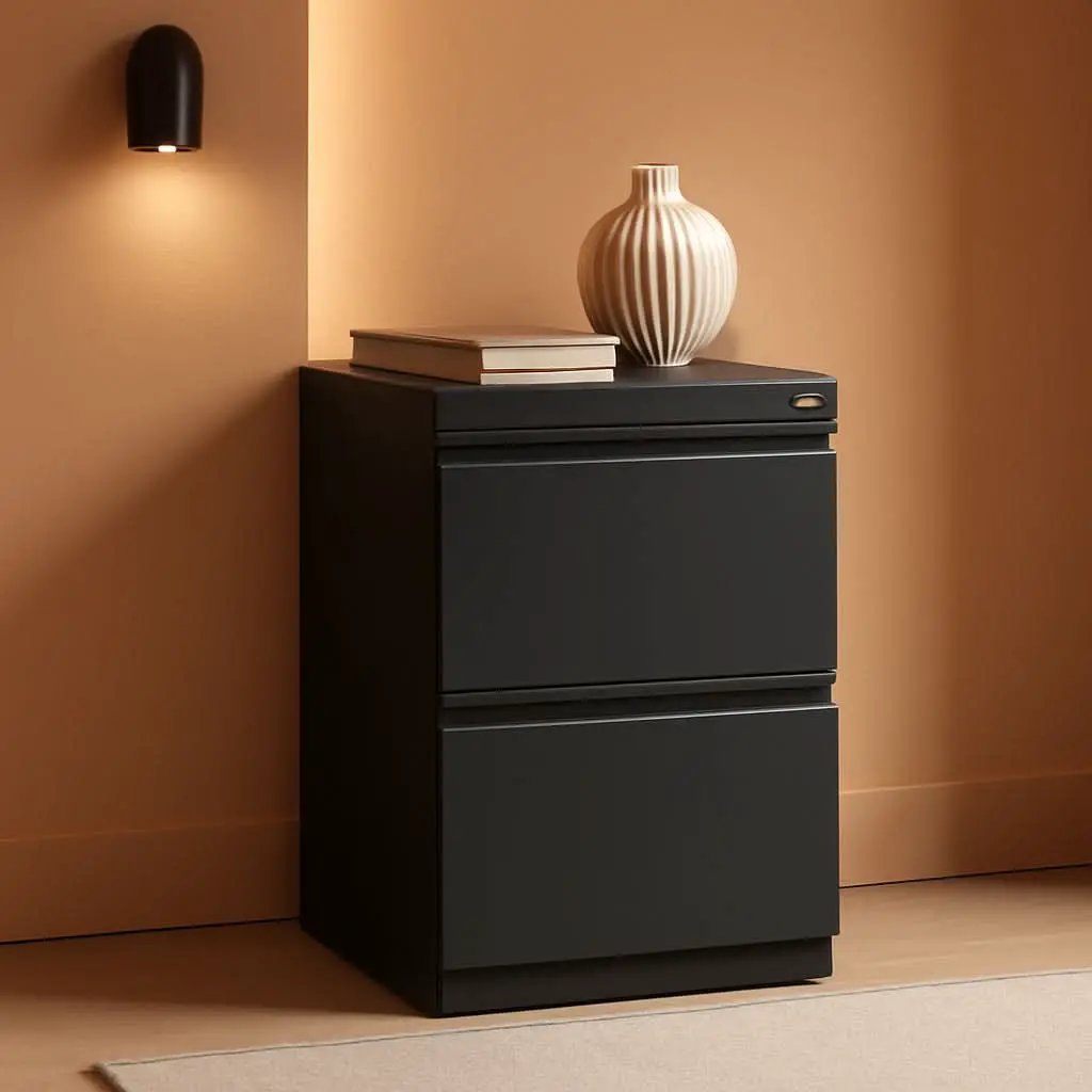 Two Drawer 27.75in Charcoal Metal Filing Cabinet Lockable from PriceLows™