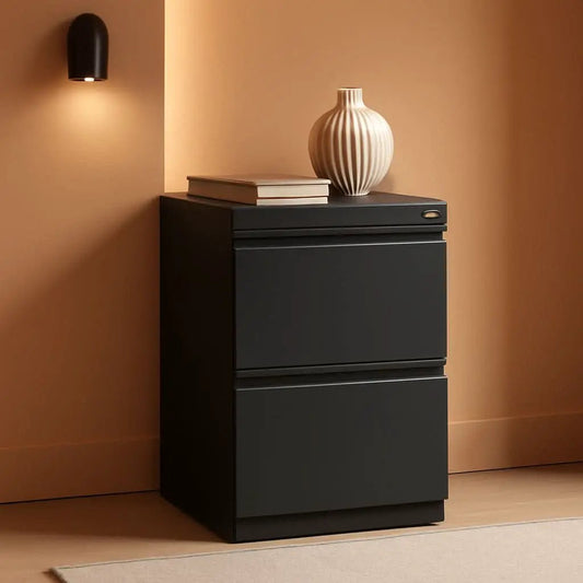 Two Drawer 27.75in Charcoal Metal Filing Cabinet Lockable from PriceLows™