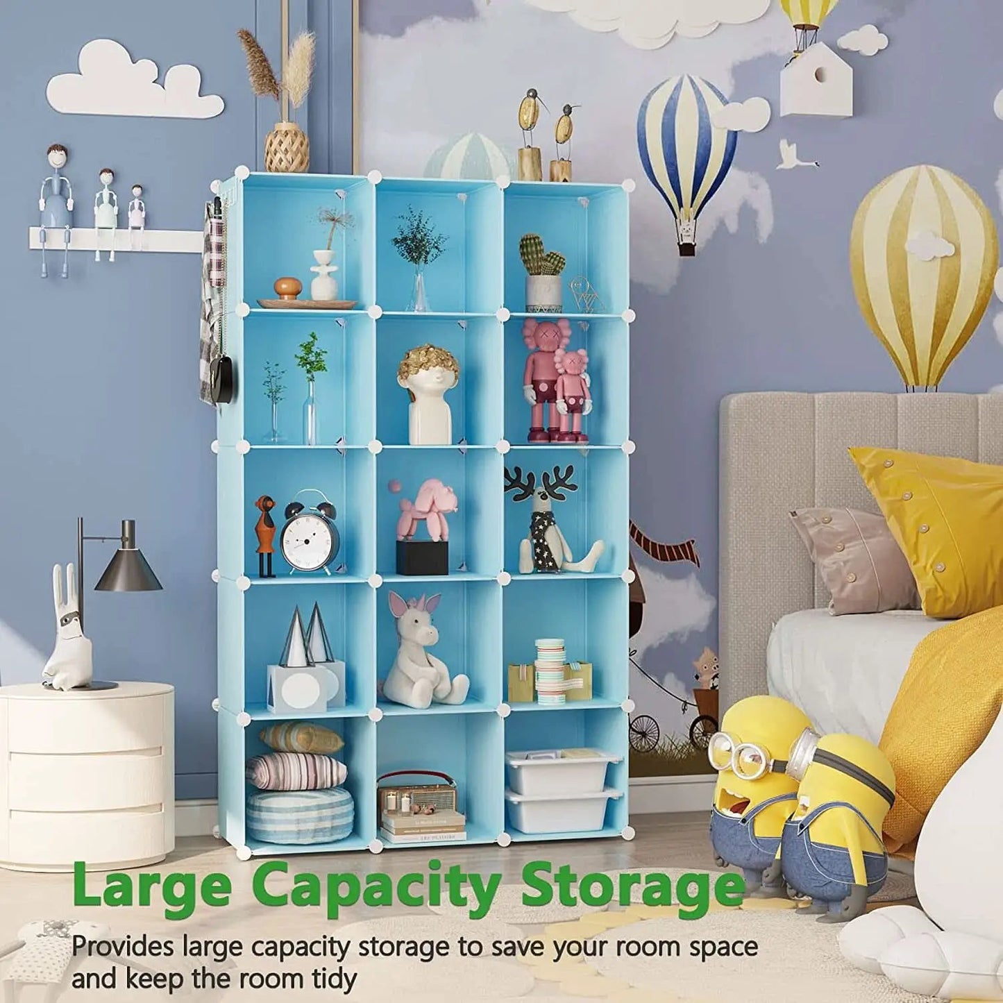 16-Cube Blue Storage Organizer for Home and Office from PriceLows™