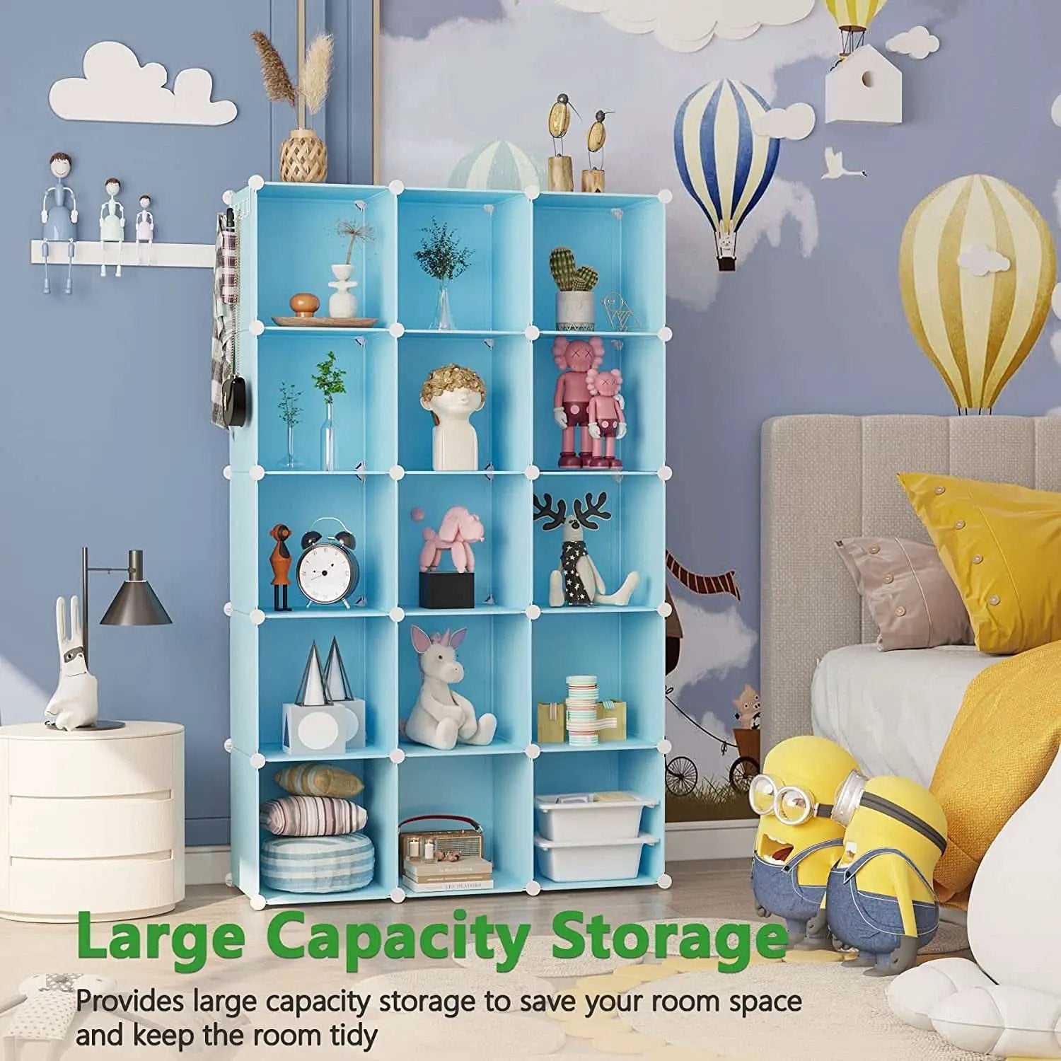 16-Cube Blue Storage Organizer for Home and Office from PriceLows™
