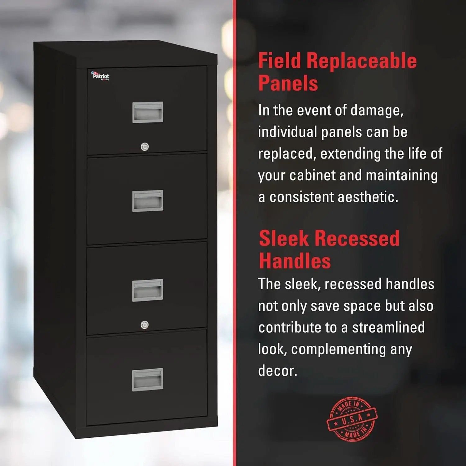 Patriot Vertical 4 Drawer Fire Rated File Cabinet USA Made from PriceLows™