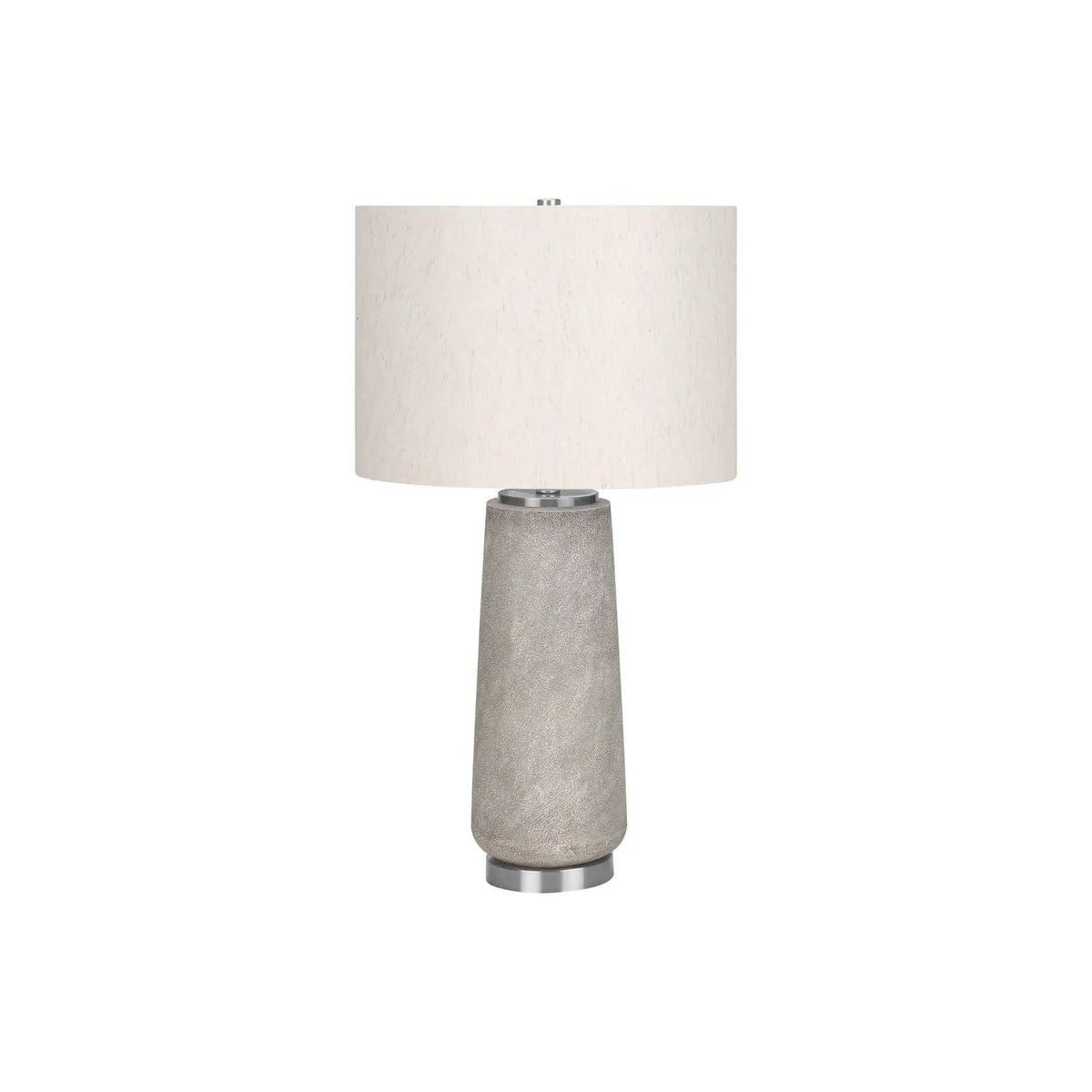 Gray Resin Table Lamp | Silver Metal Accents | 29 Inch Height | Polished Silver Finial