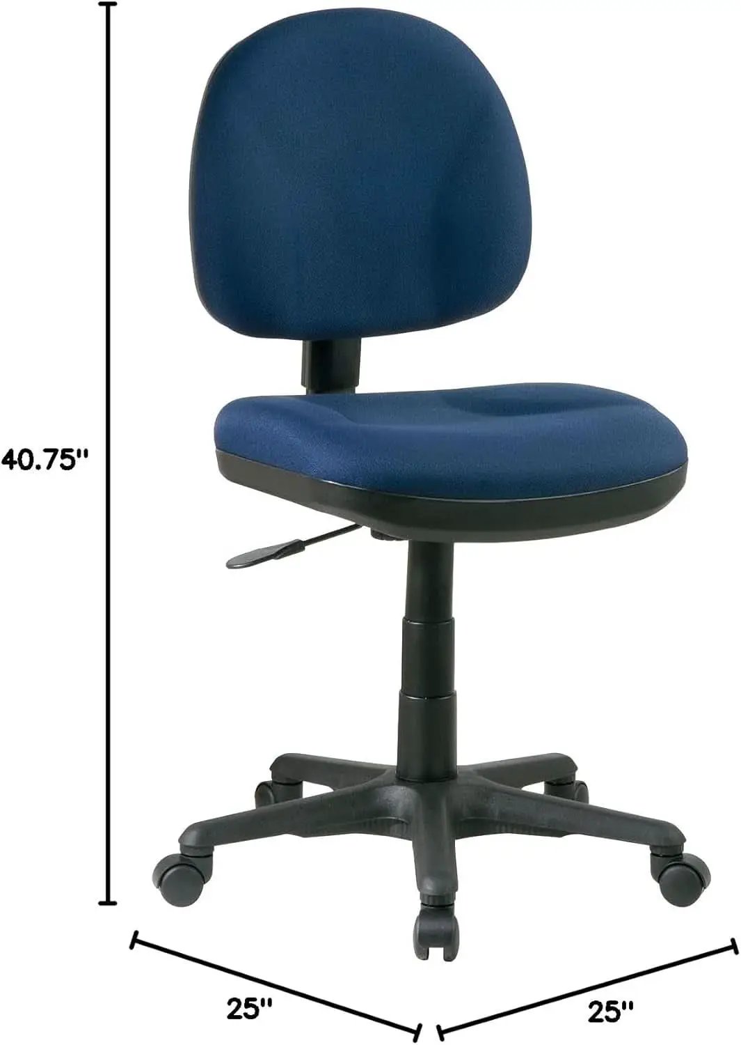 Black Pneumatic Office Task Chair With Lumbar Support from PriceLows™