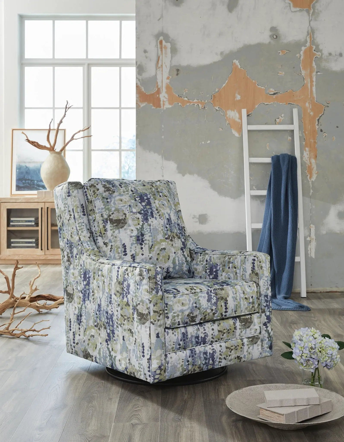 Dustinford Swivel Glider Accent Chair | 30 x 39 x 41 in | Living Room Furniture | Multi