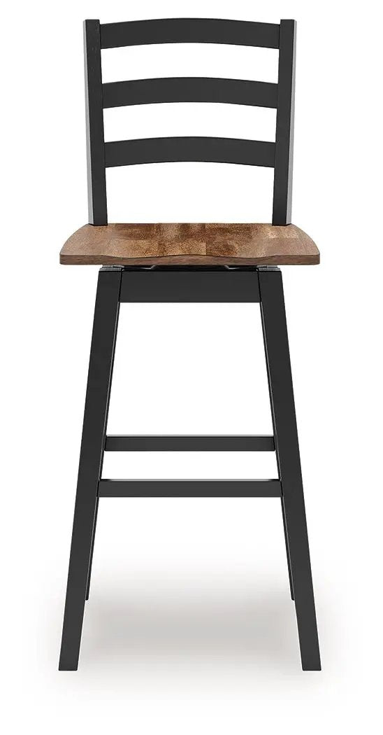 Wildenauer Swivel Stool | Set Of 2 | Butcher-Block Style Seat | Farmhouse Motif