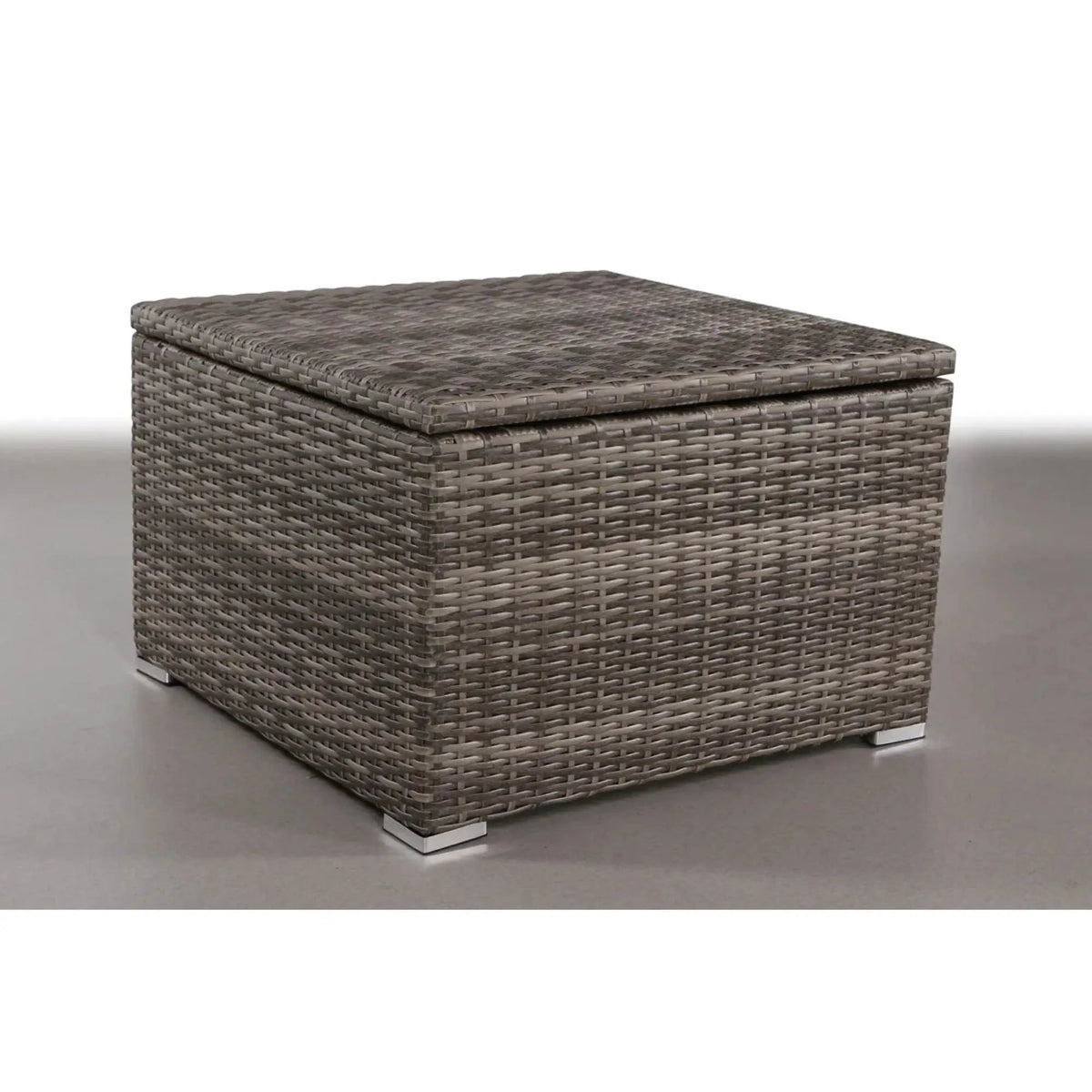 Outdoor Storage End Table | Wicker Sectional Corner Table | Gray Mix | 33 Inch Width