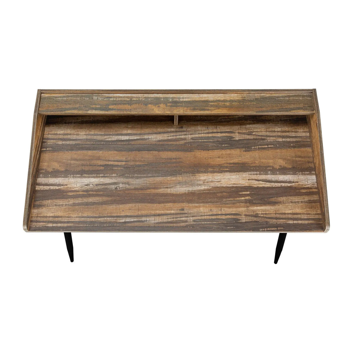 Sturdy Computer Desk With Shelves | 47.25 Inch Width | Matching Metal Base | 34 Inch Height