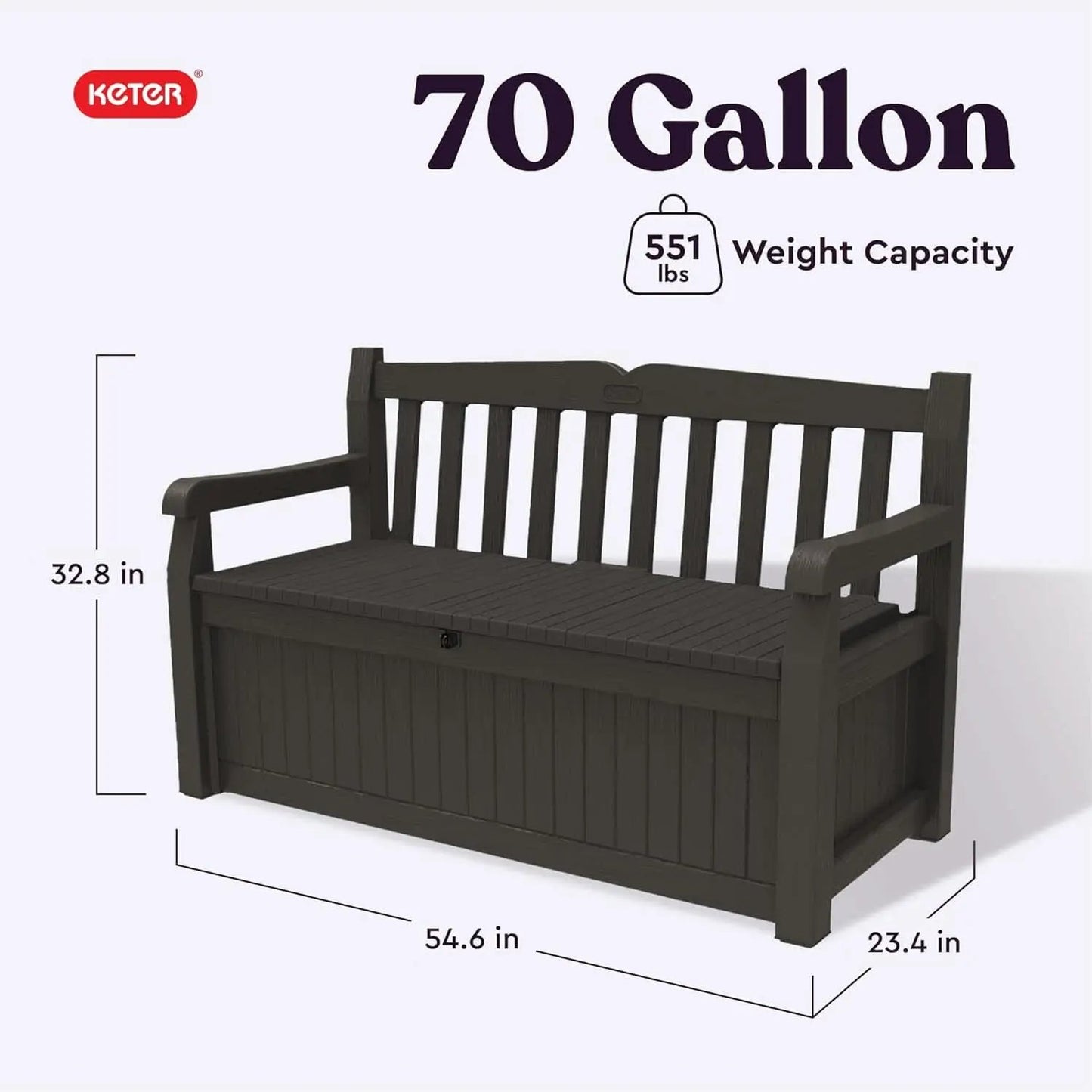 70 Gallon Outdoor Storage Bench Box for Garden Tools from PriceLows™